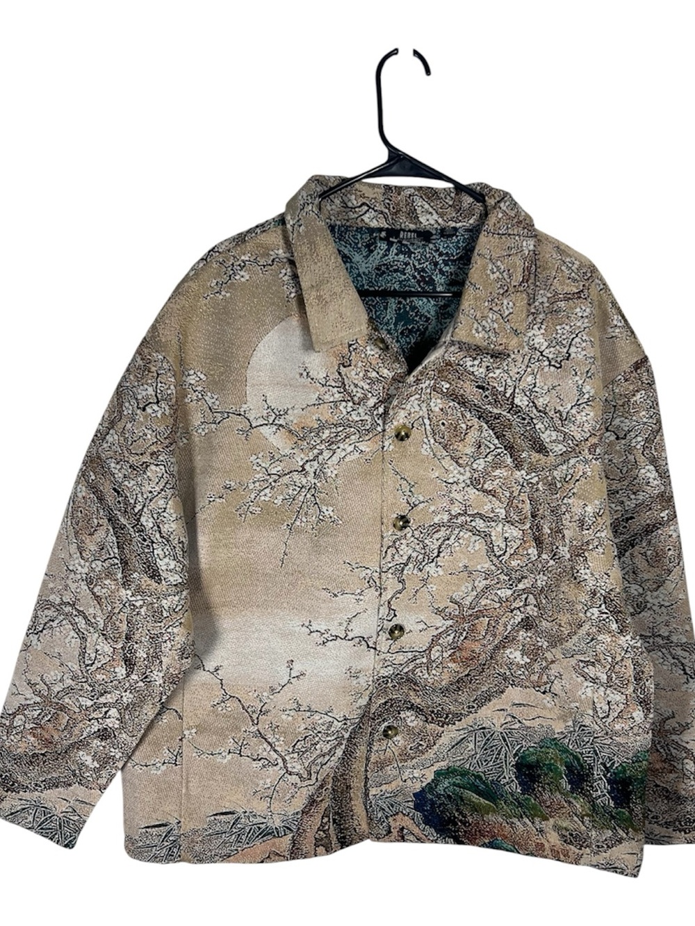 Rebel Vengeance Cherry Blossom Tree Nature Print Tapestry Jacket Size XL